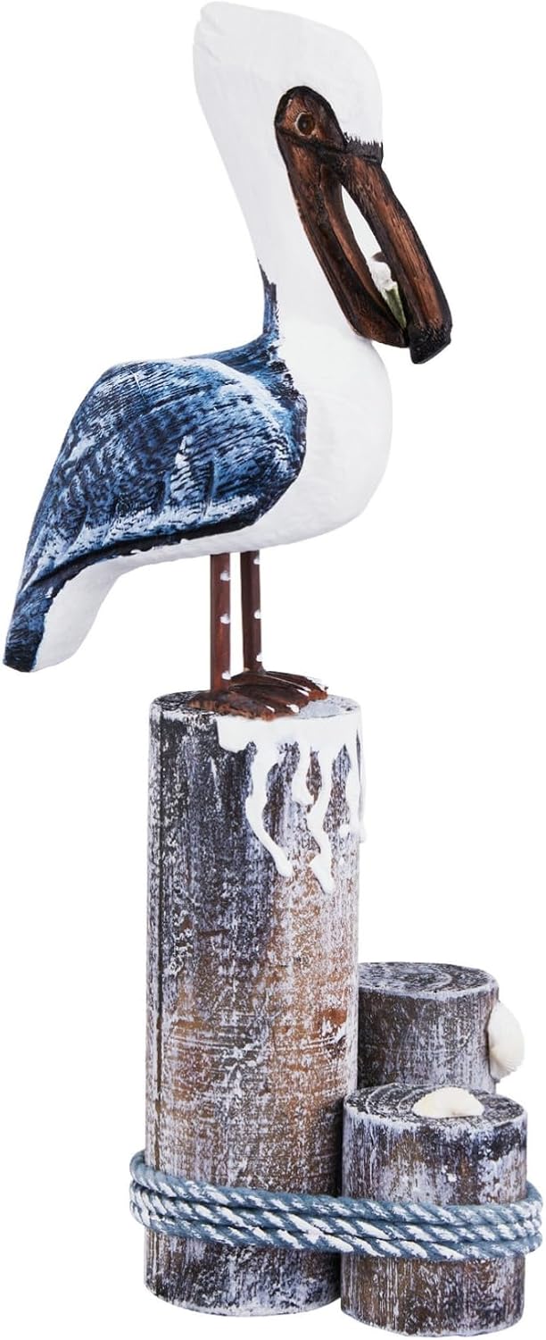 Nautical Pelican Wood Carving